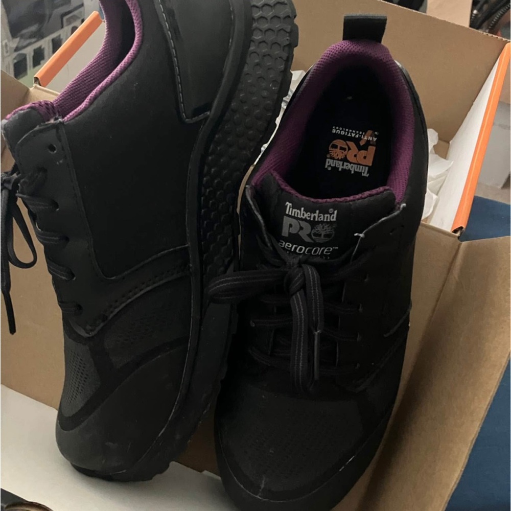 Timberland PRO Black Shoes with Purple Highlights